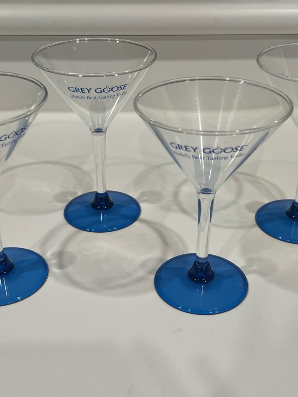Grey Goose Blue-Base Martini Glasses